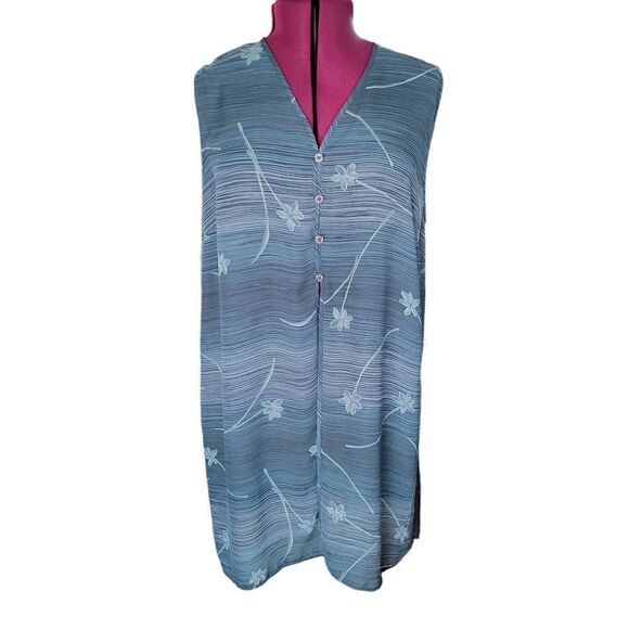 Maggie McNaughton Zen Garden Chiffon Duster Overlay (Size 1X) - Picture 1 of 6